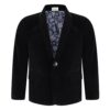 Boys Velvet Blazer Kid Suit Jacket Paisley Lining Smart Casual Formal Coat