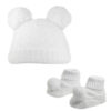 Baby Girls Pom Pom Hat With Booties Set - Image 6