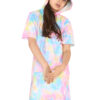 Girls Tie Dye Long Hooded T-Shirt Dress - Image 7