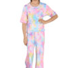 Girls Tie Dye Pyjamas T-Shirt and Trouser Set - Image 12