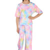 Girls Tie Dye Pyjamas T-Shirt and Trouser Set - Image 8