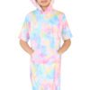 Girls Tie Dye Long Hooded T-Shirt Dress - Image 4