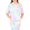 Girls Tie Dye Long Hooded T-Shirt Dress - Image 2