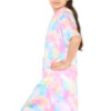 Girls Tie Dye Long Hooded T-Shirt Dress - Image 8