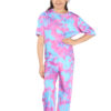Girls Tie Dye Pyjamas T-Shirt and Trouser Set - Image 7