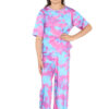 Girls Tie Dye Pyjamas T-Shirt and Trouser Set - Image 9