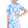 Girls Tie Dye Long Hooded T-Shirt Dress - Image 19